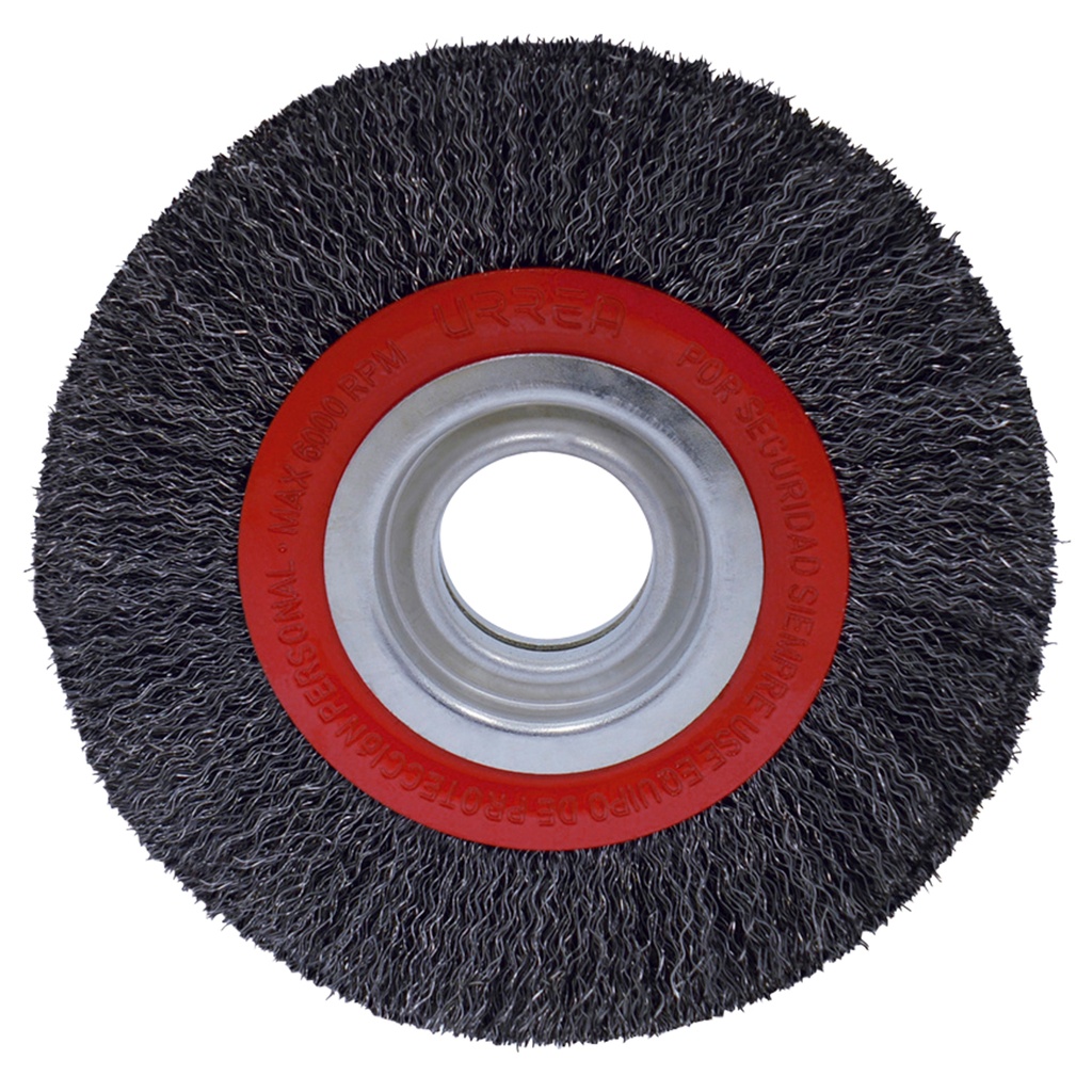 Carda circular ondulada alambre delgado para esmeril 6" x 0.35 mm multi eje Urrea