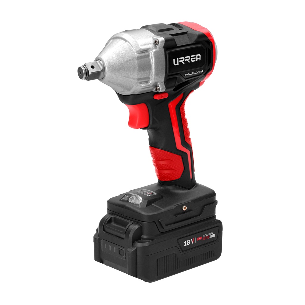 Pistola de impacto 1/2" a batería Litio-ion 18 V 350 Nm Urrea