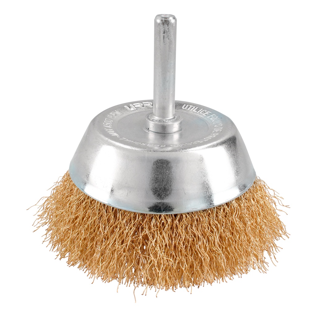Carda copa ondulada alambre delgado 3/4" x 0.30 mm con zanco 1/4" Urrea