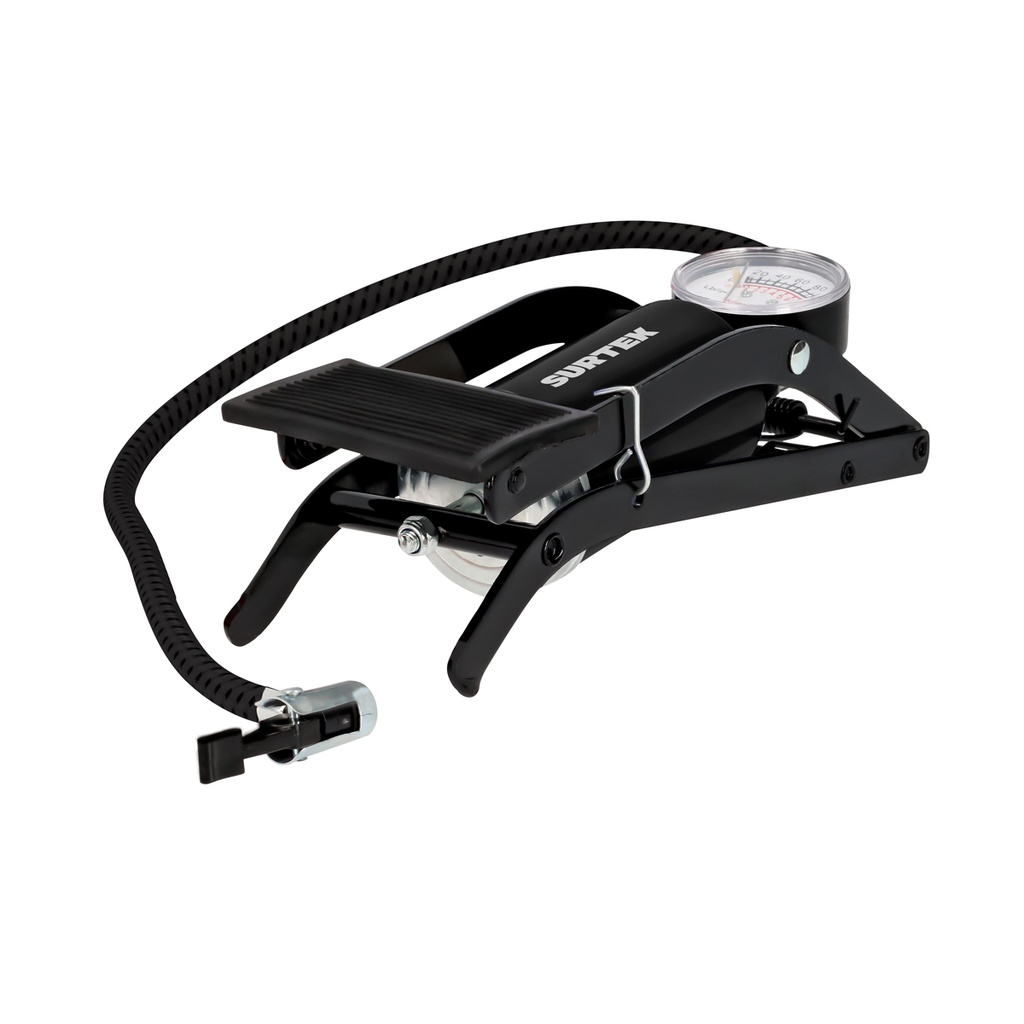 Bomba de aire de pedal con un cilindro con manómetro 9" Surtek