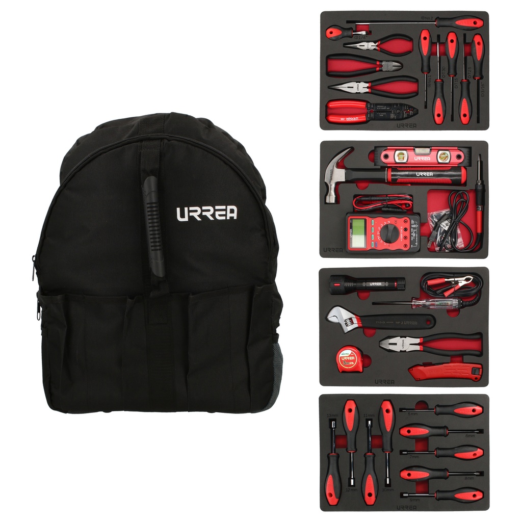 Juego combinado de herramientas para eléctrico 31 piezas, con mochila Urrea