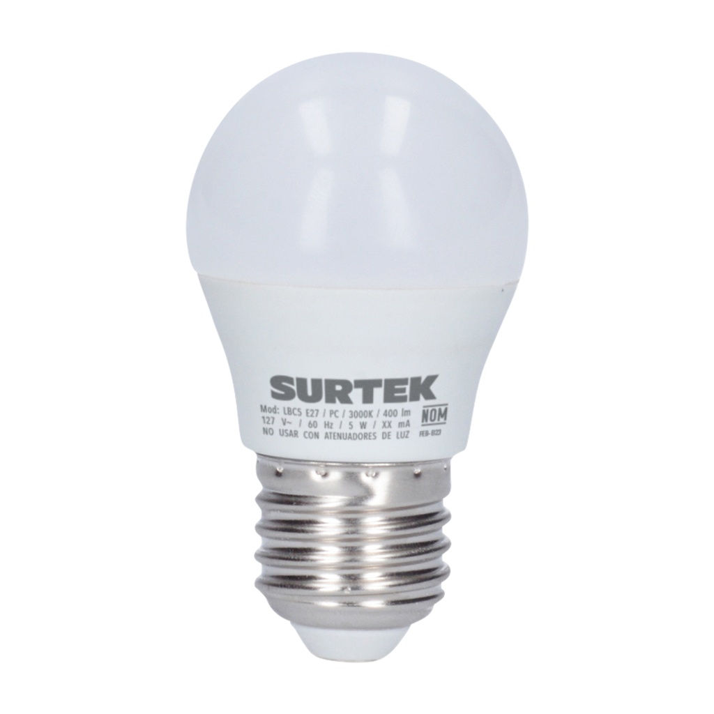 Lámpara de LED tipo bulbo A19, 9 W luz cálida Surtek