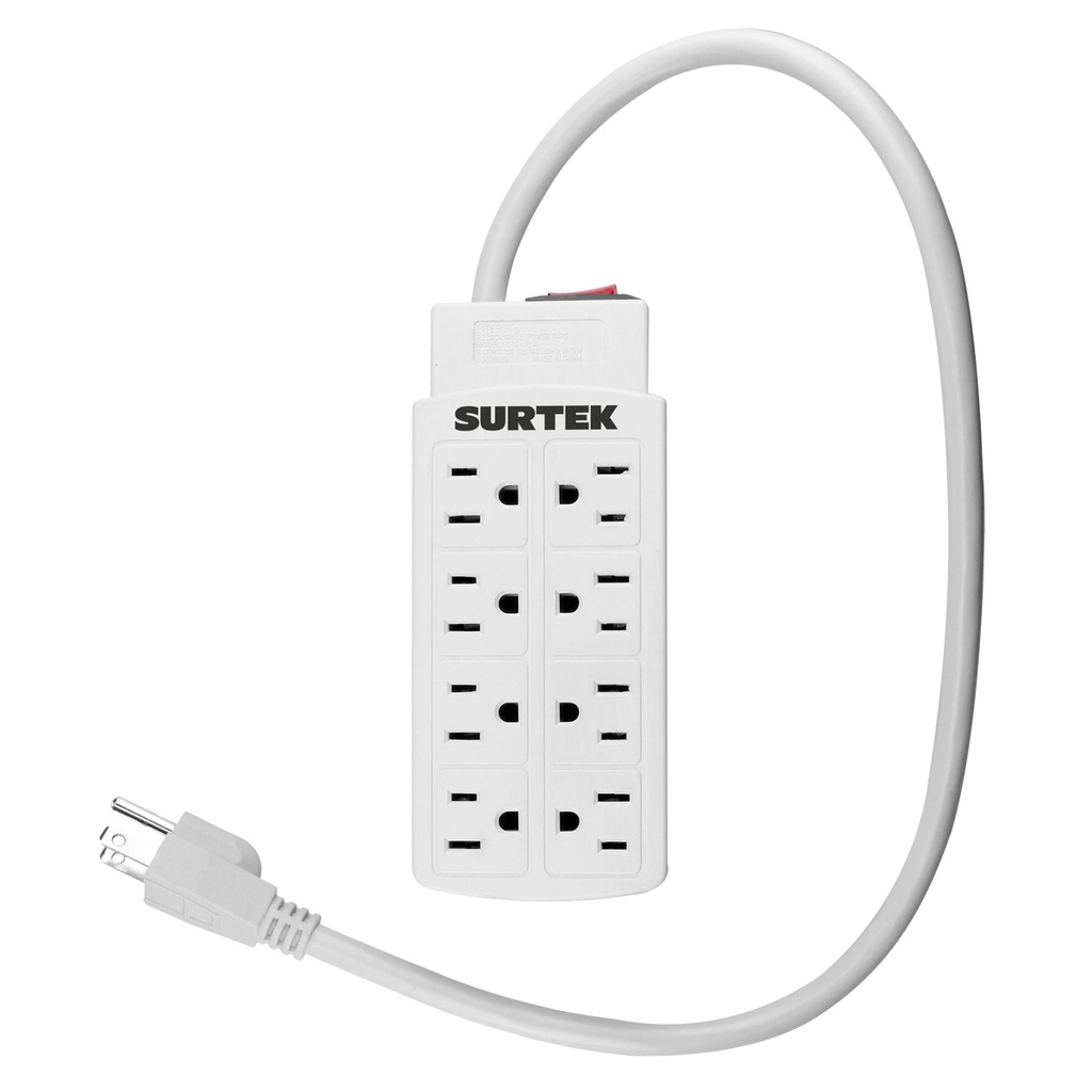 Barra multicontacto 8 entradas cable 60 cm Surtek