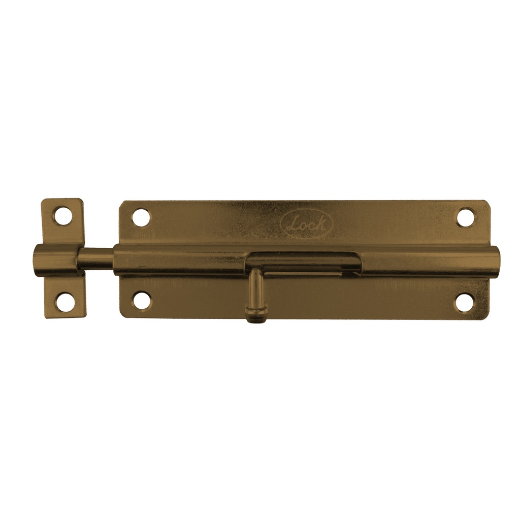 Pasador de sobreponer tipo barril acabado latón antiguo, 6 cm Lock
