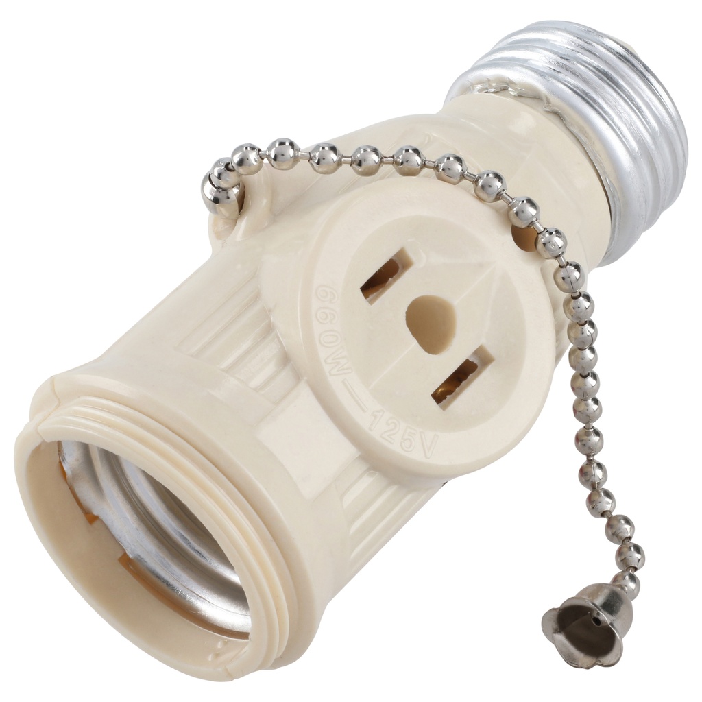 Portalámpara con cadena y ladrón, color marfil Surtek