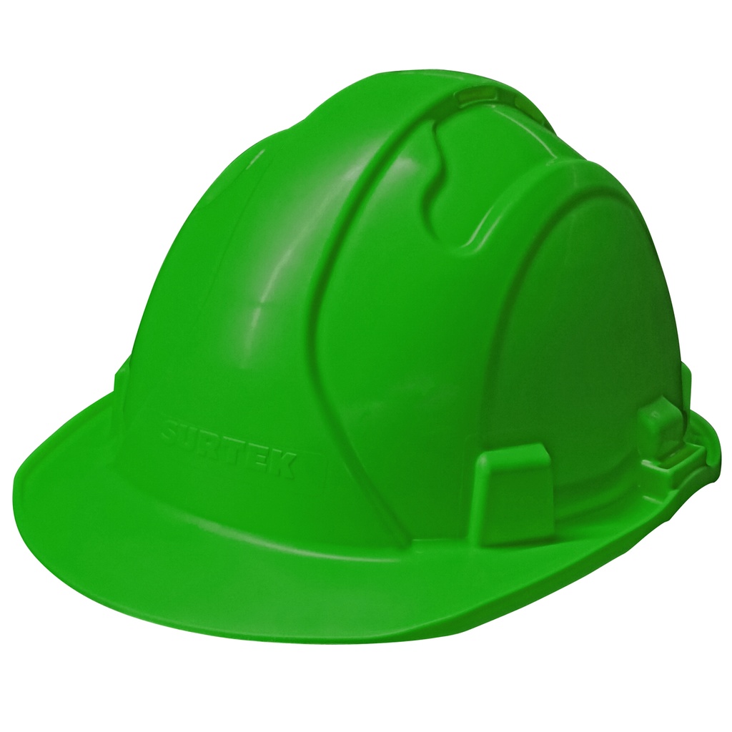 Casco de seguridad con ajuste de intervalos de 4 puntos, color verde Surtek
