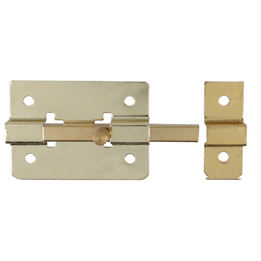 Pasador de sobreponer de barra latón brillante 8 cm Lock