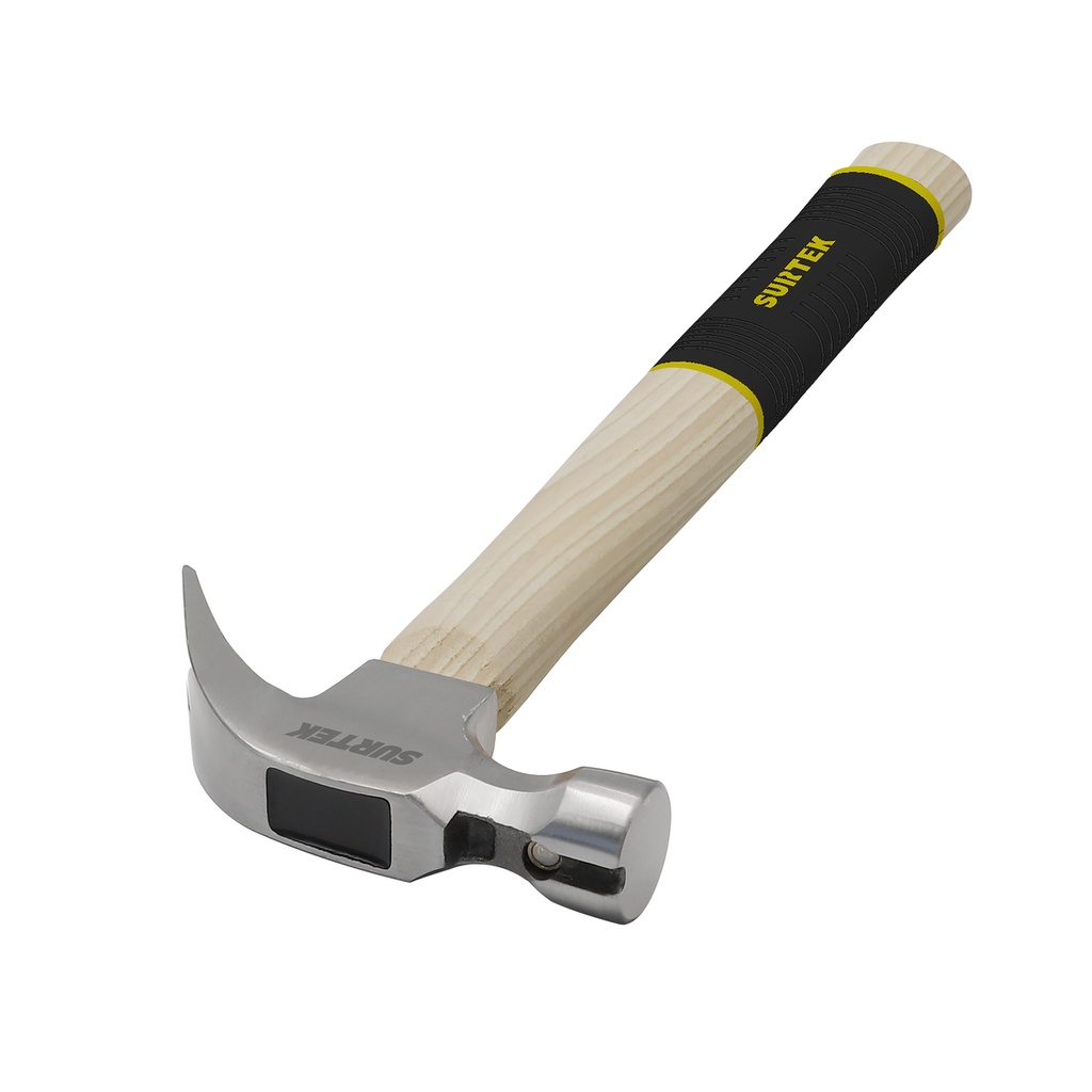 Martillo de uña recta pulido con mango de madera, 20 oz Surtek