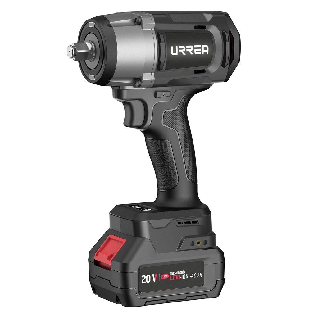 Pistola de impacto 1/2" a batería Litio-ion 20 V 900 Nm Urrea
