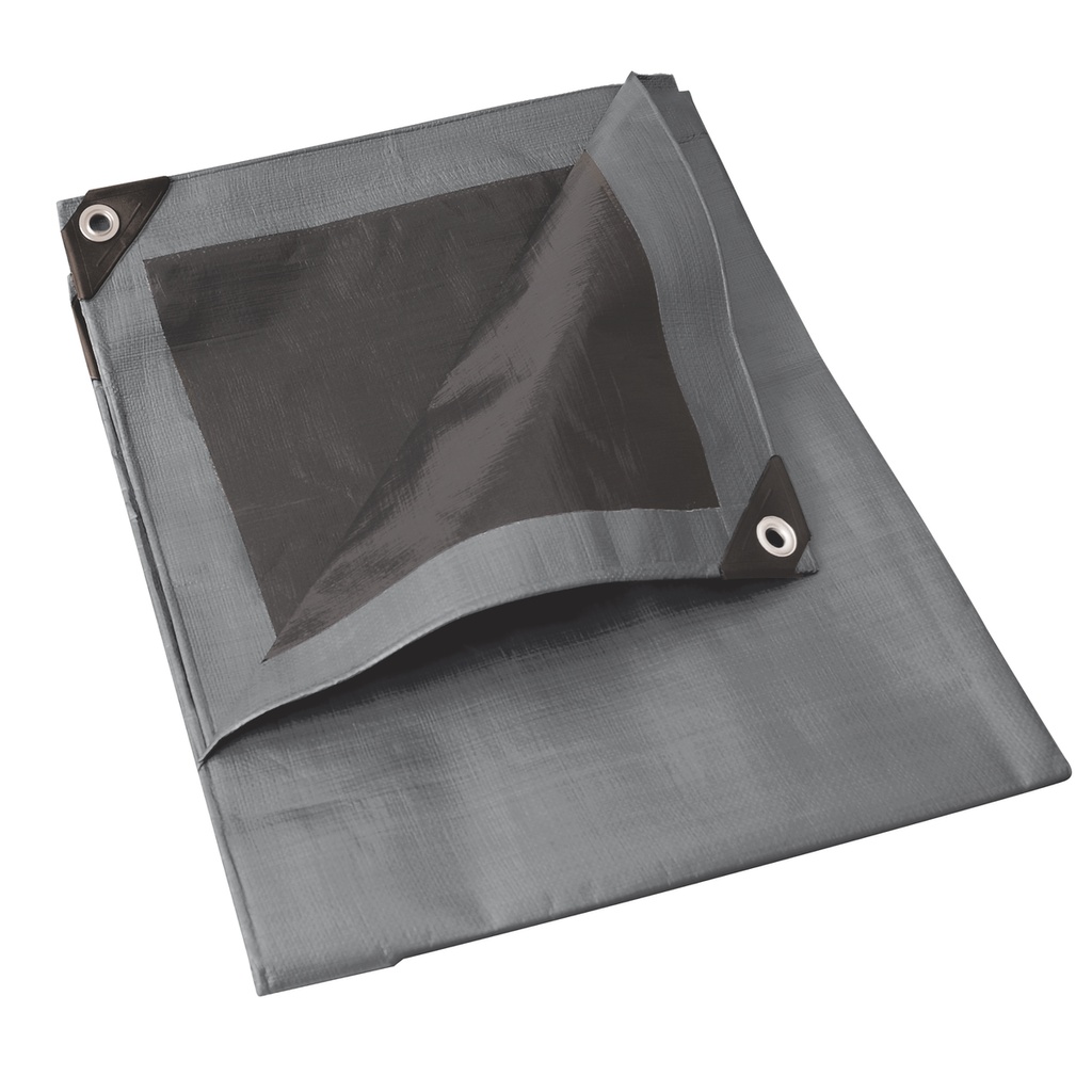 Lona de polietileno reforzada color gris, 3 x 6 m Surtek