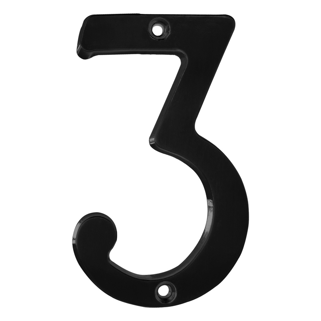 Número 3 slim 4" negro Lock