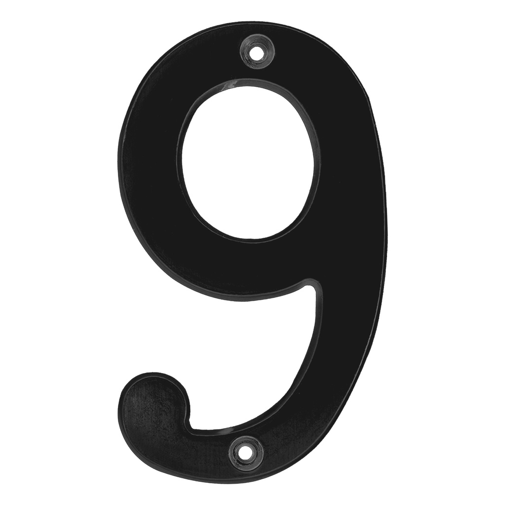 Número 9 slim 4" negro Lock