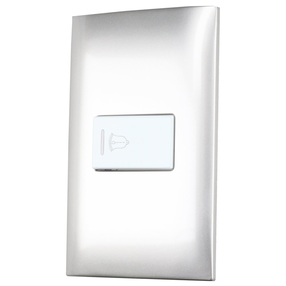 Placa para timbre 1/3, línea Americana, color plata Surtek