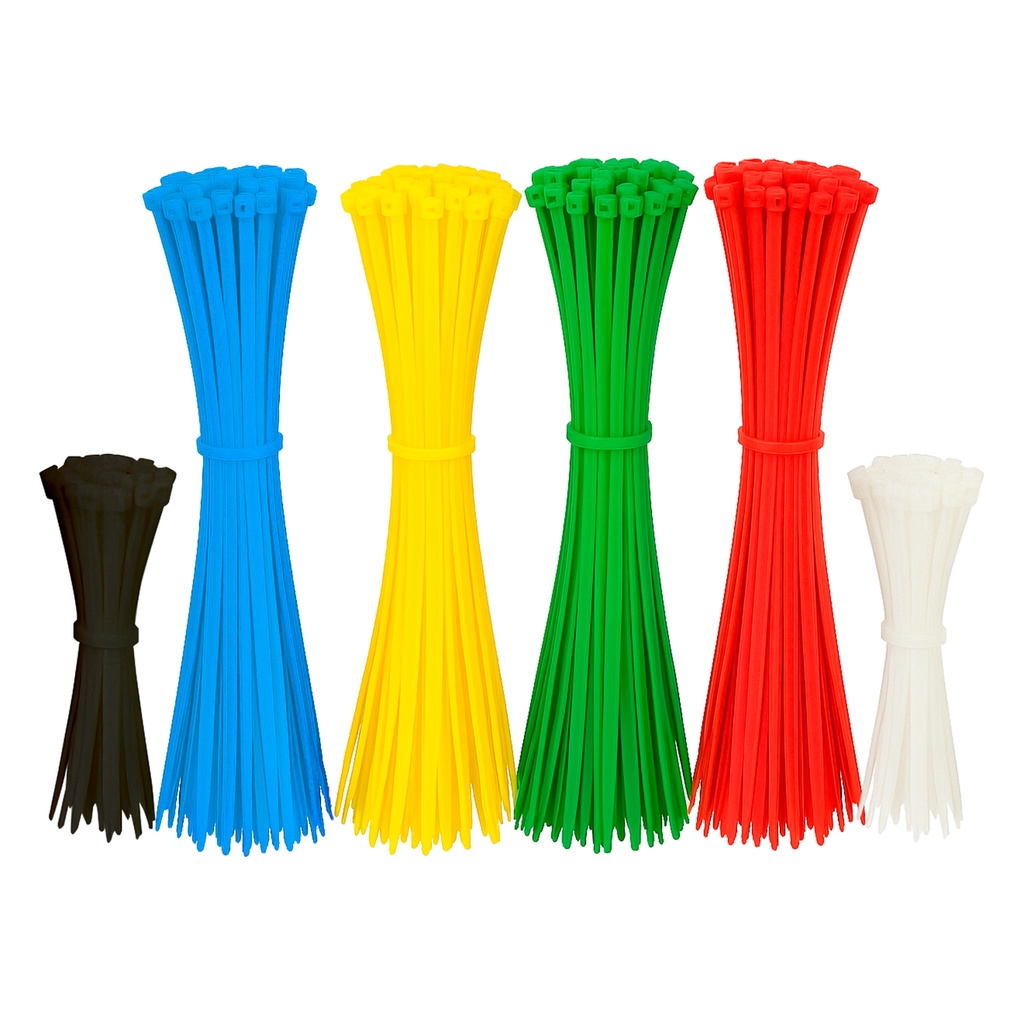 Cinchos de plásticos combinados en bolsa, tensión 8 kg y 18 kg de 200 piezas, varios Surtek