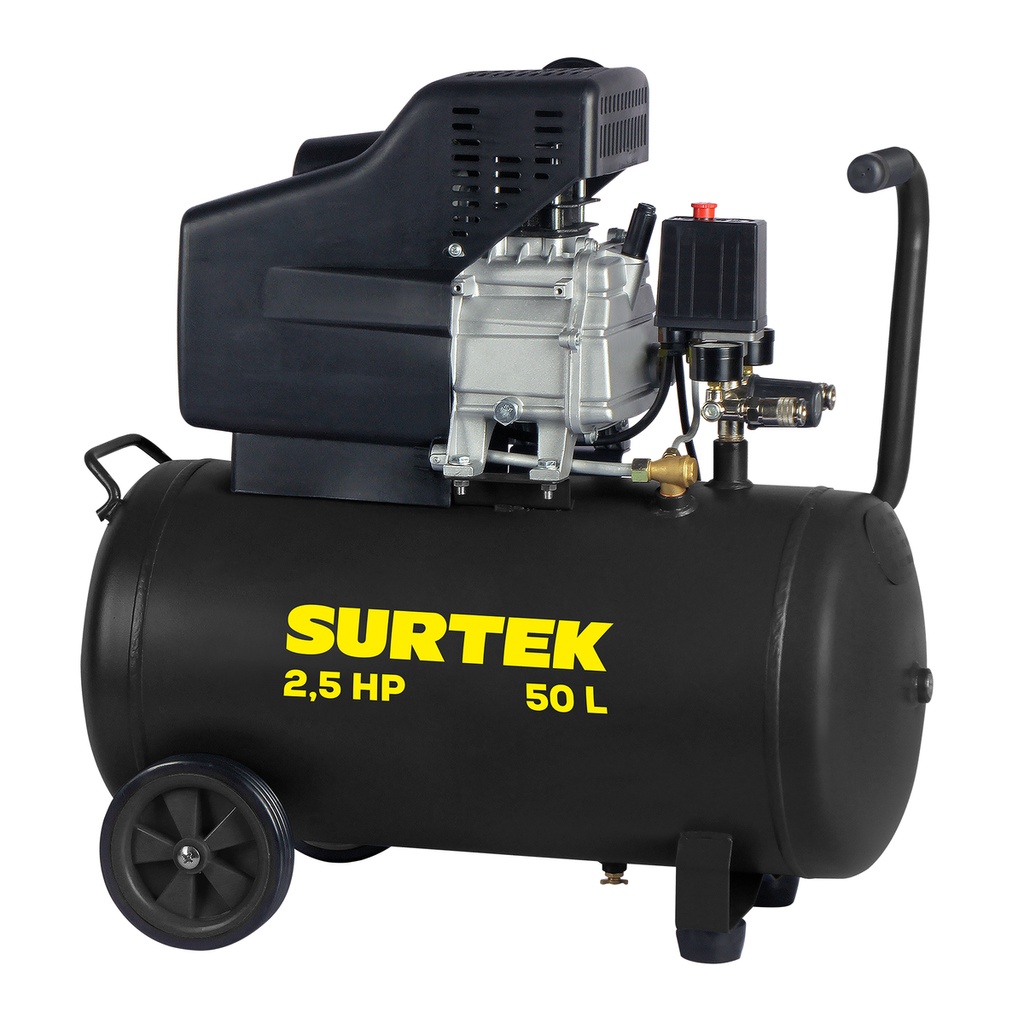 Compresor de aire eléctrico lubricado 50 Lt 3 HP, 120V