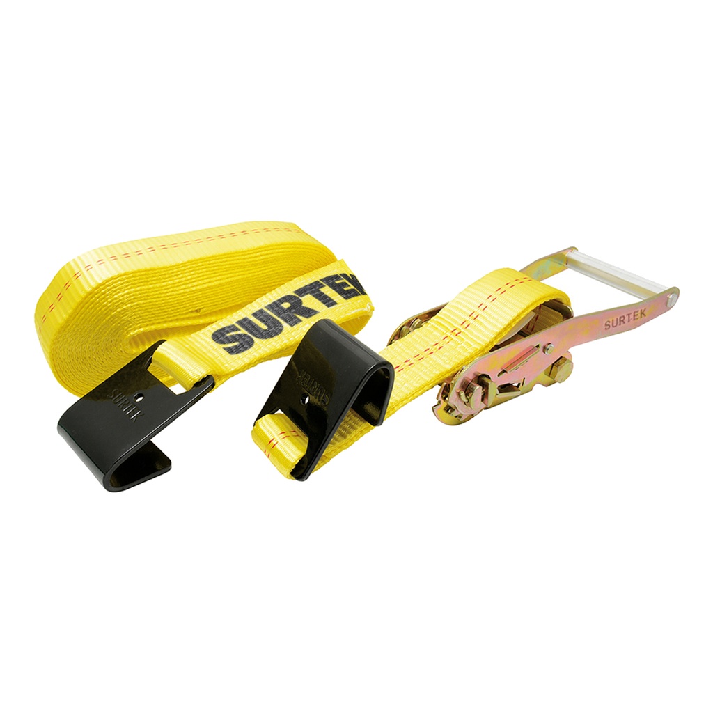 Sujetador con matraca con gancho tipo plano 4" x 9 m, 3000 kg Surtek