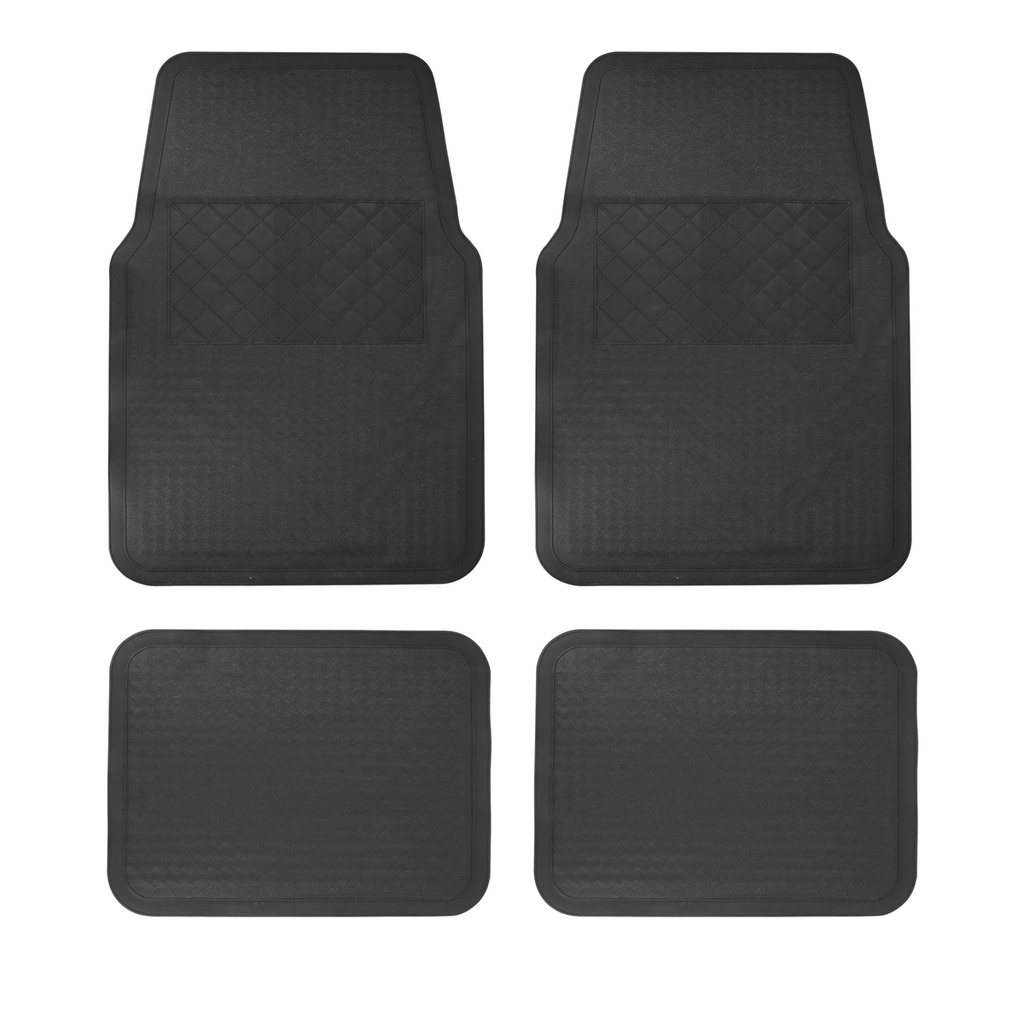 Juego de tapetes para auto, 4 piezas, color negro Foy