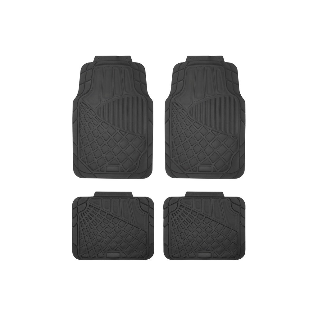 Juego de tapetes para auto uso rudo, 4 piezas, color negro Surtek