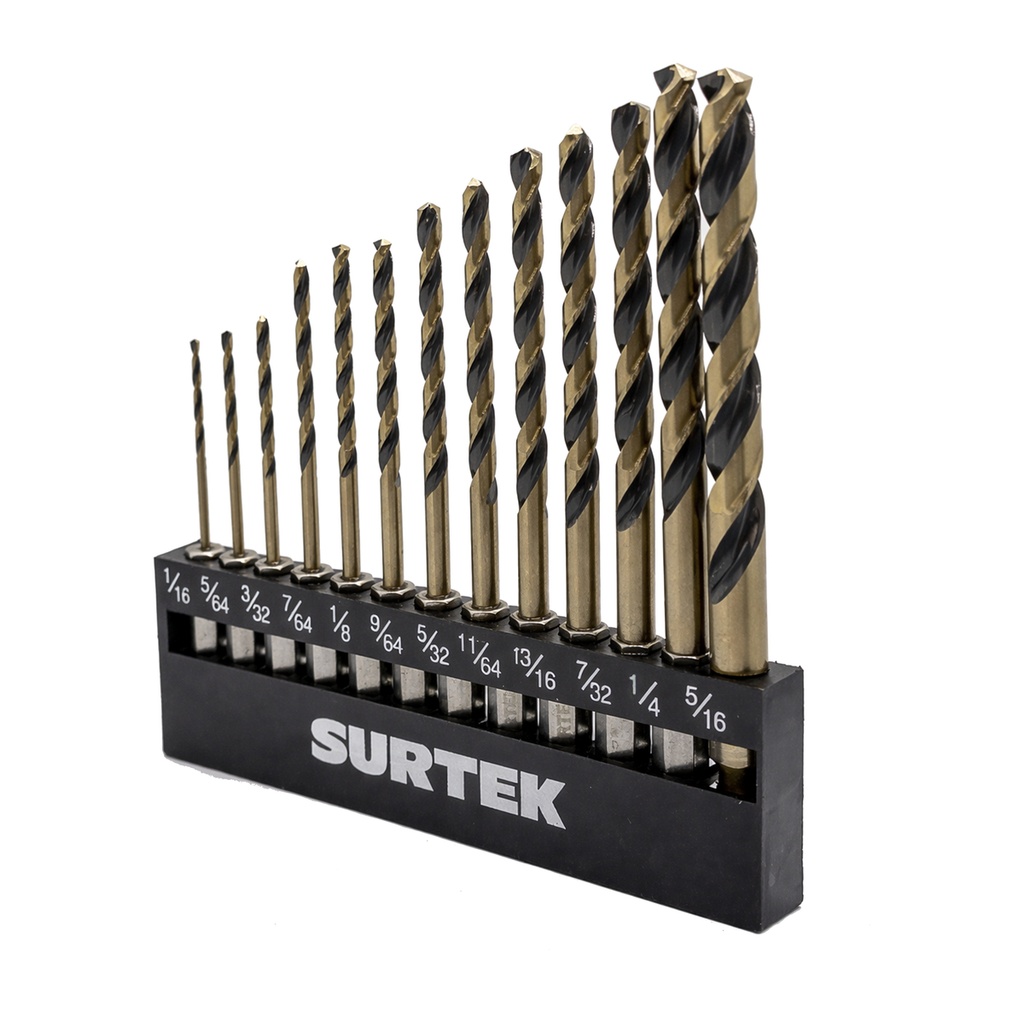 Juego de brocas de acero de alta velocidad zanco hexagonal, 13 piezas Surtek