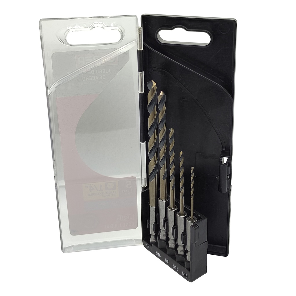 Juego de brocas premium de acero de alta velocidad zanco hexagonal, 5 piezas Urrea