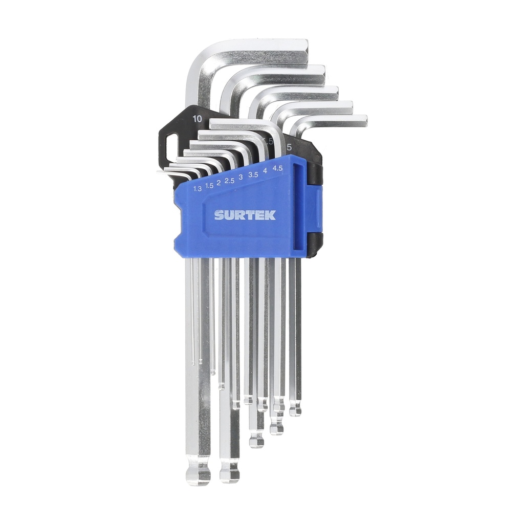 Juego de llaves hexagonales tipo "L" punta de bola, métricas, 13 piezas Surtek