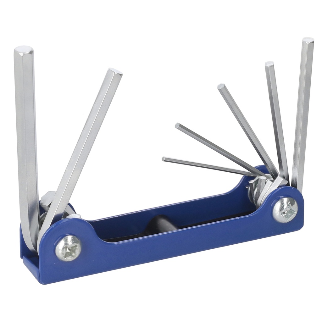 Juego de llaves hexagonales tipo navajas métricas 1.5 a 6 mm estuche metálico, 7 pz Surtek