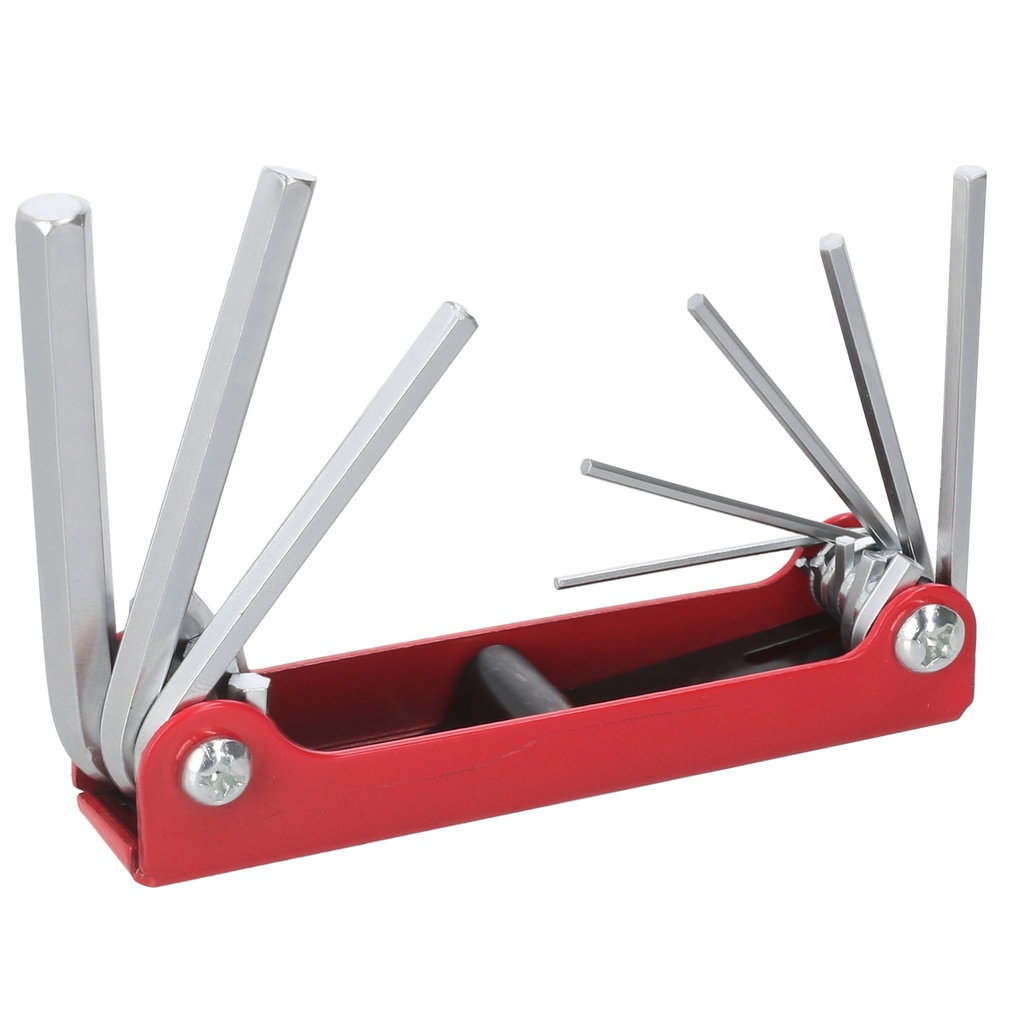 Juego de llaves hexagonales tipo navaja en pulgadas 5/64" a 1/4" estuche métalico, 8 pz Surtek