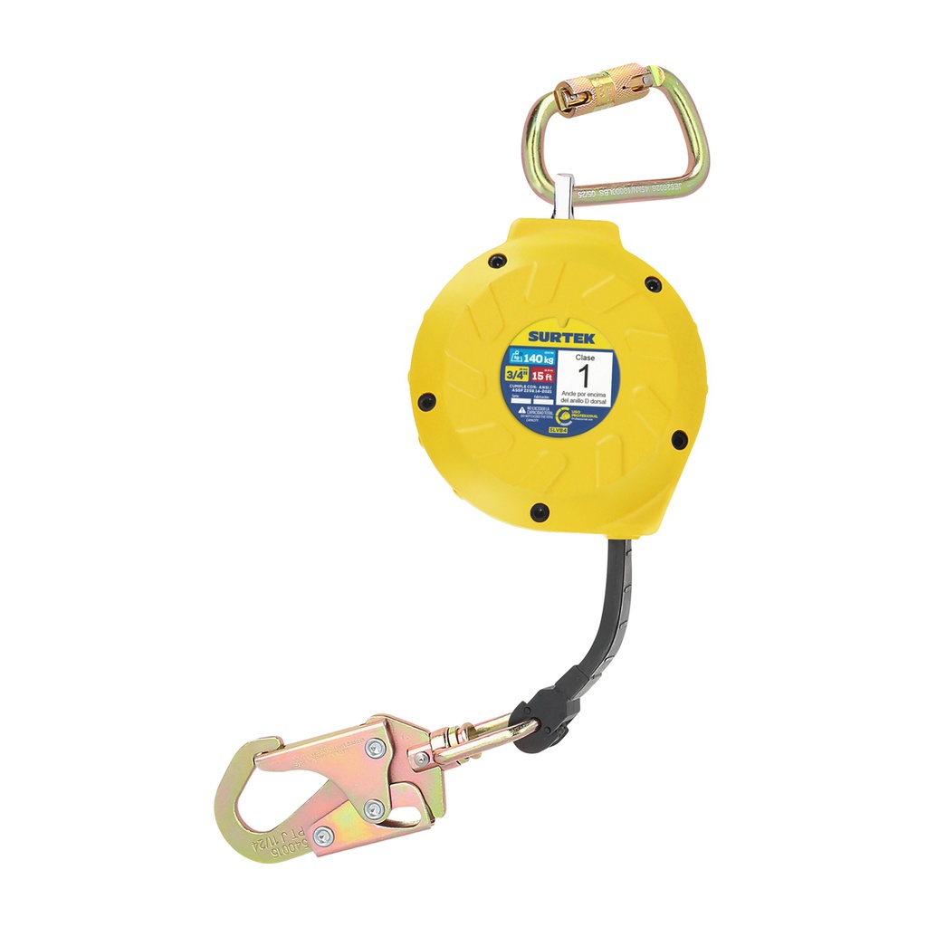 Línea de vida auto retráctil, de banda 15 Ft (4.57 m) Surtek