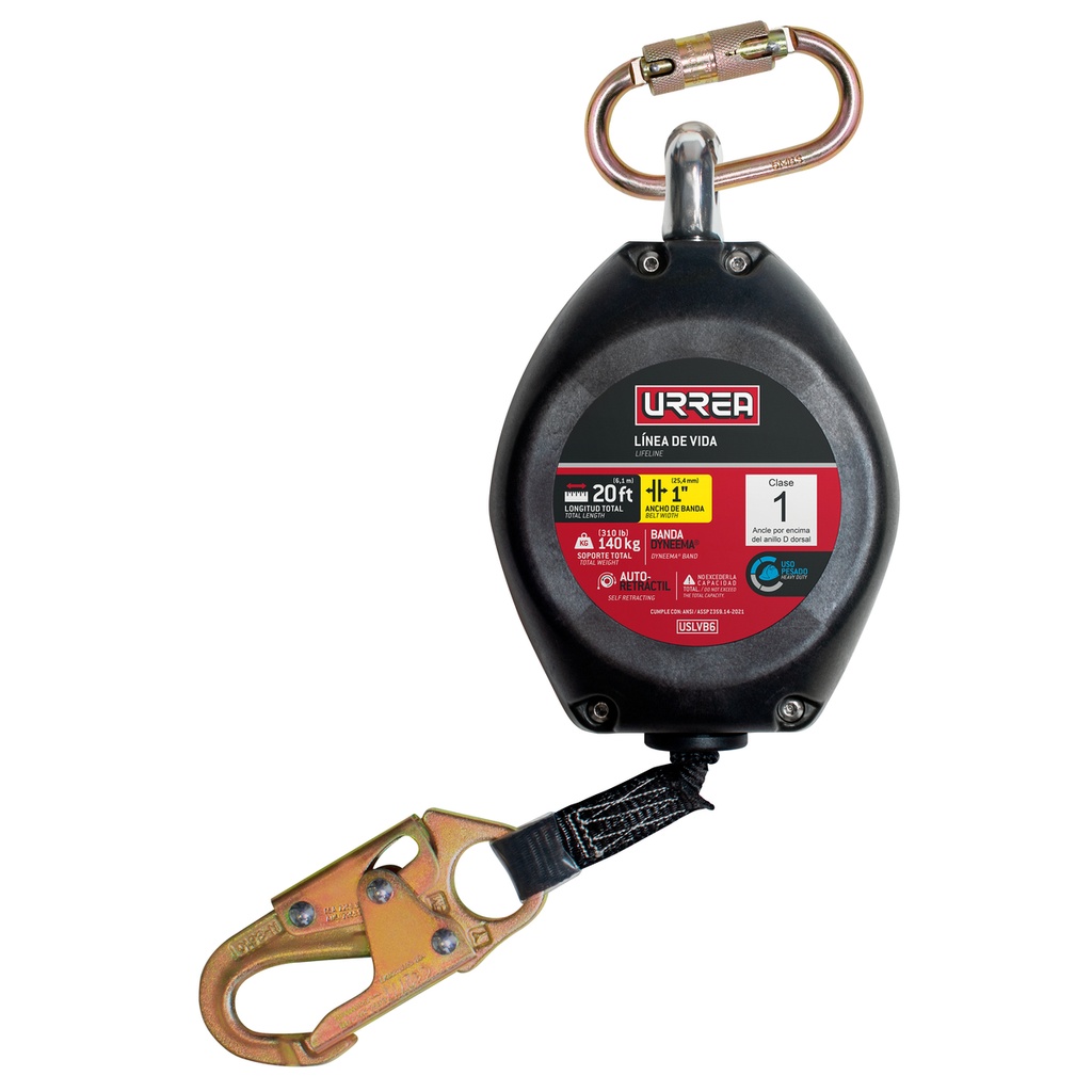 Línea de vida auto retráctil, de banda 20 Ft Urrea