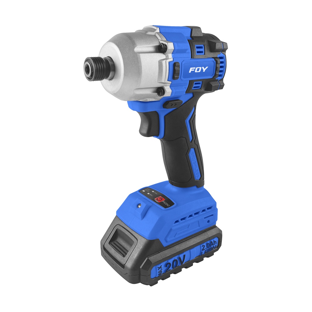 Atornillador de impacto 1/4" a batería Litio-ion 20 V, 200 Nm, con batería Foy