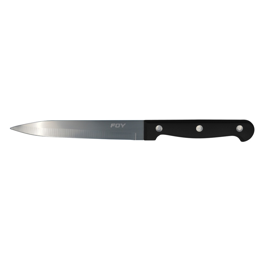 Cuchillo liso de acero inoxidable para asado con mango de plástico de 5" Foy