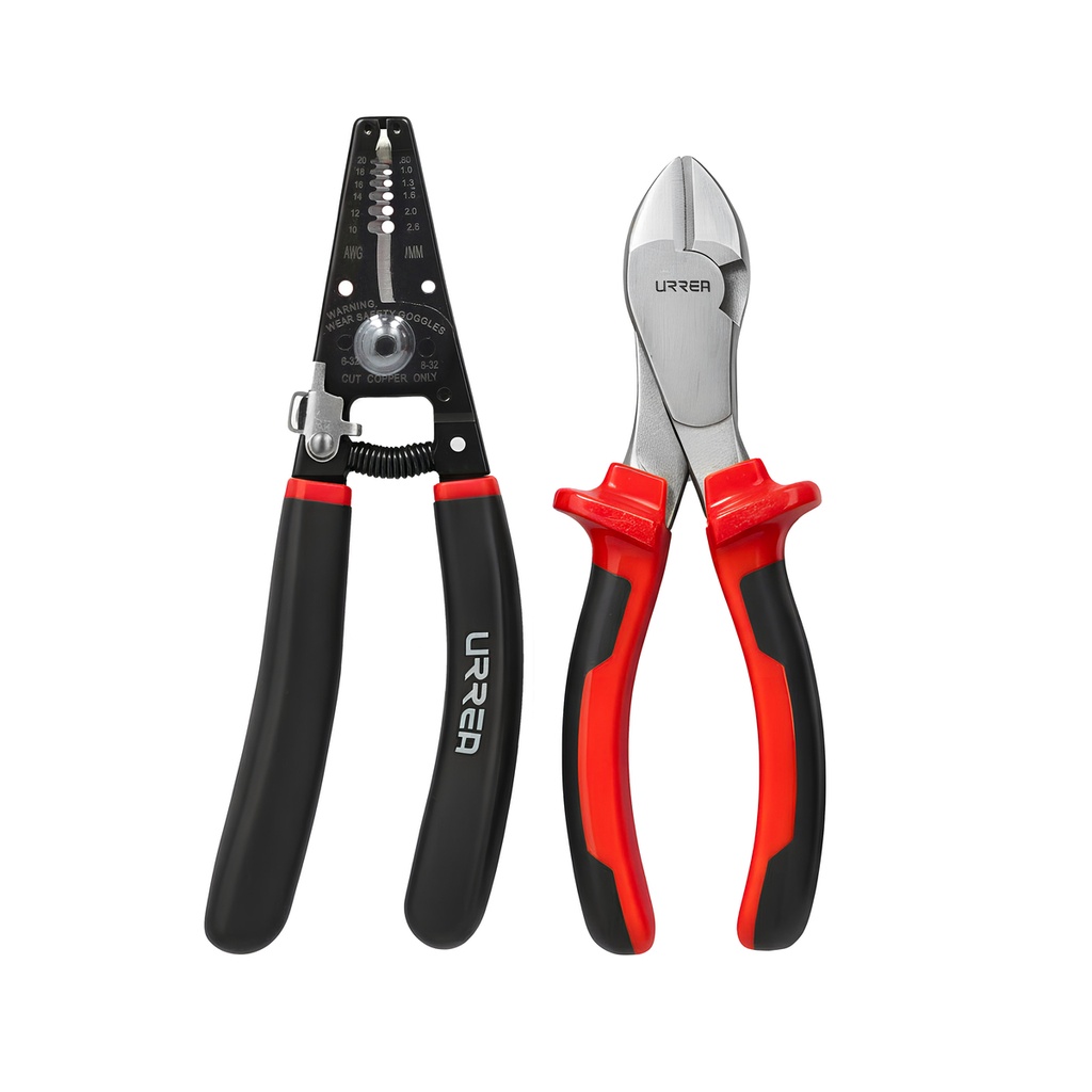 Juego de pinzas para electricista con mango bimaterial, 2 piezas Urrea