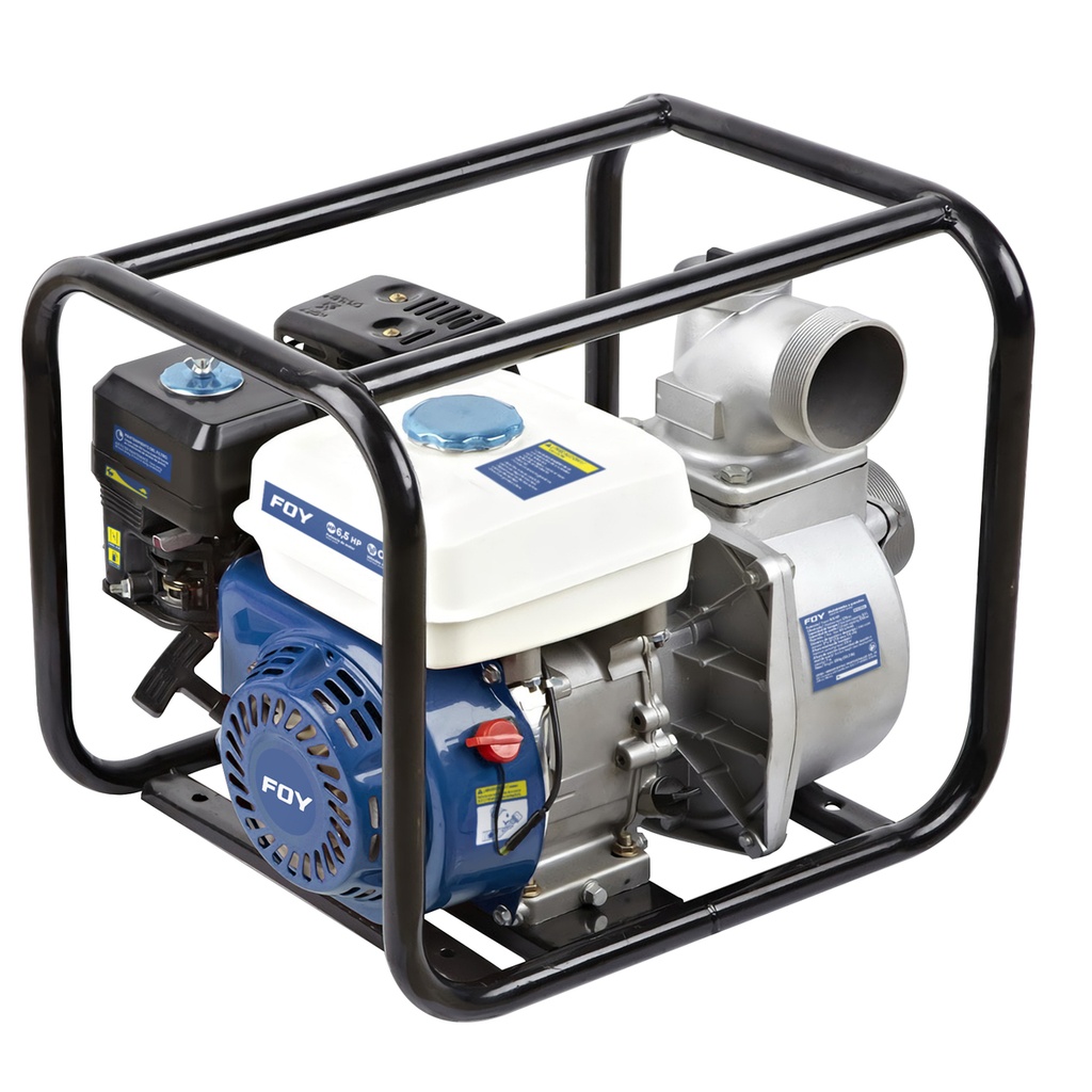 Motobomba a gasolina con diámetro de succión y descarga de 3 x 3", 6.5 HP Foy