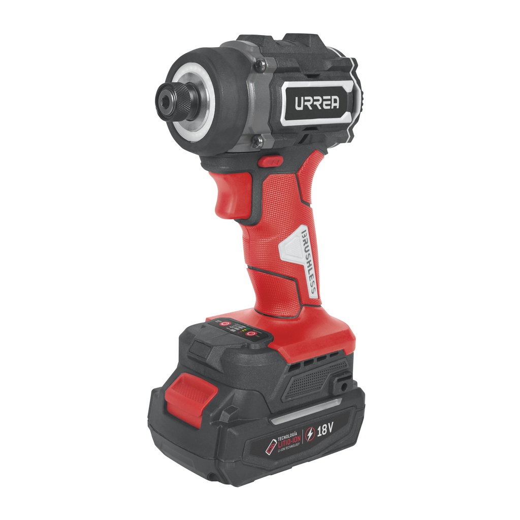 Atornillador de impacto 1/4" a batería Litio-ion 18 V, 230 Nm Urrea