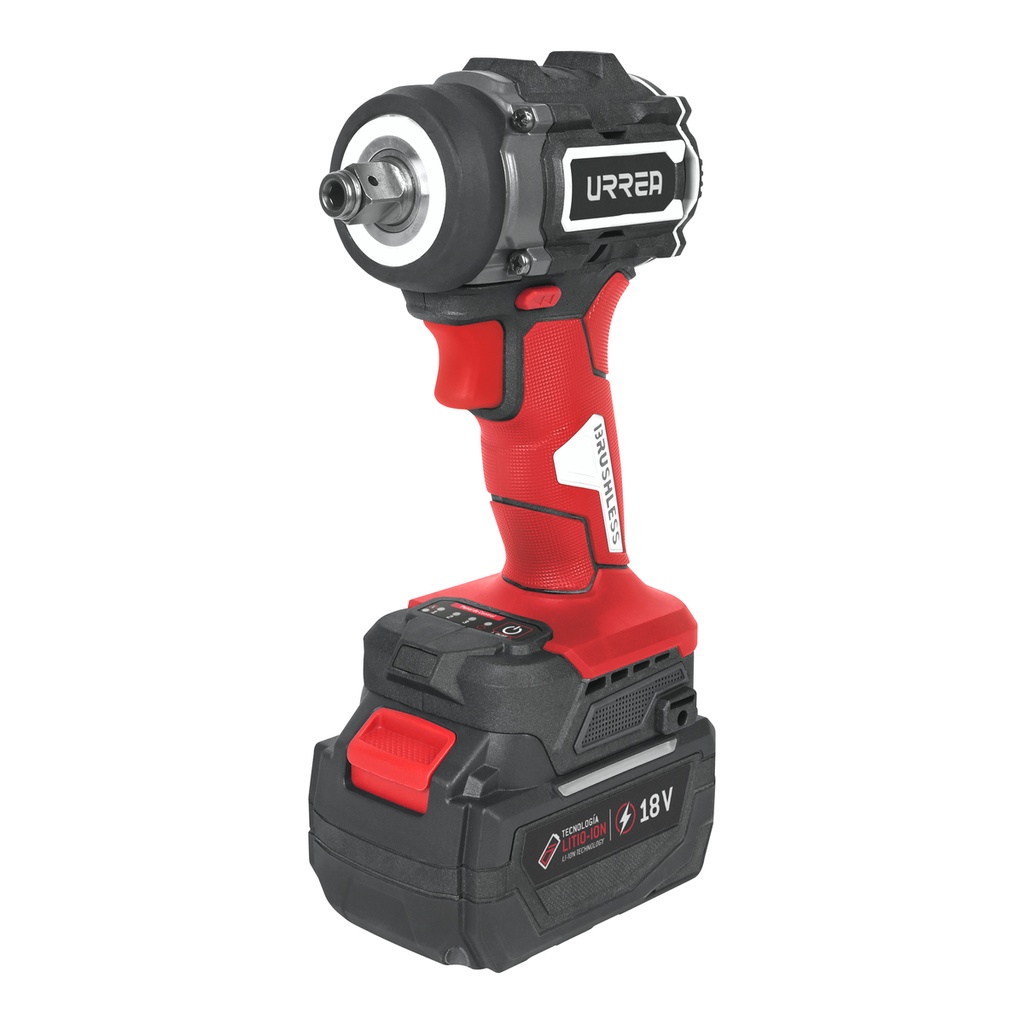 Pistola de impacto 1/2" batería Litio-ion 18 V, 320 Nm Urrea