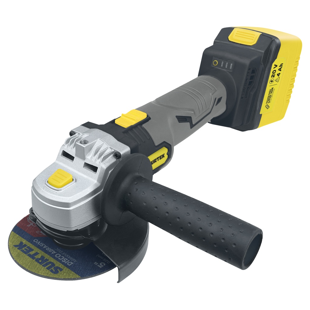 Esmeriladora angular a batería Litio-ion 5" 20 V, 10000 RPM Surtek
