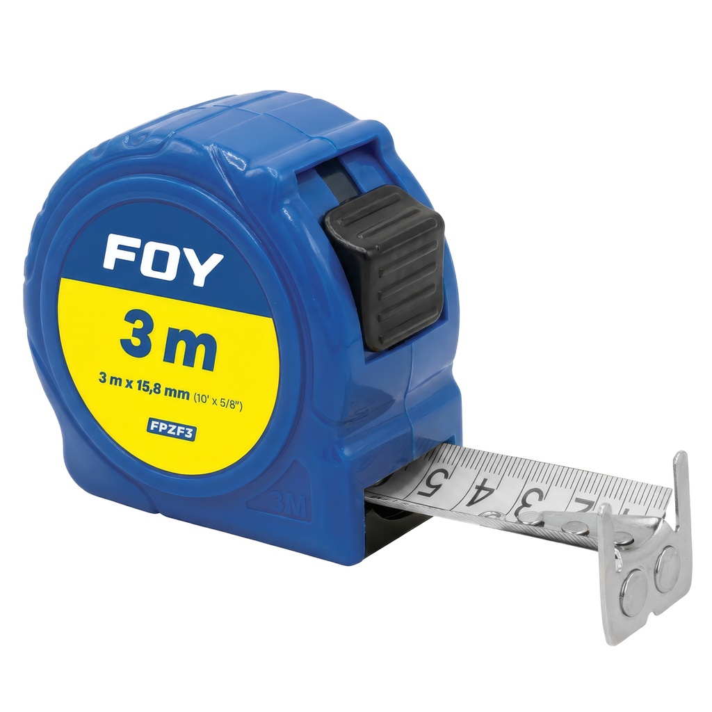 Flexómetro con carcasa de plástico color azul , m x 16 mm Foy