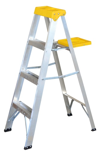 [ET3] Escalera de tijera tipo III de aluminio y tapa plástica con 3 peldaños Surtek