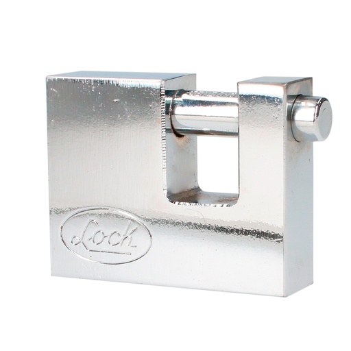 [L22C70TCSB] Candado de acero para cortina metálica 70 mm, cromo satinado, llave tetra Lock