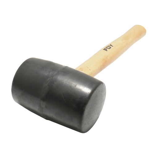 [141881] Mazo con cabeza de hule negro con mango de madera de 13", 24 oz Foy