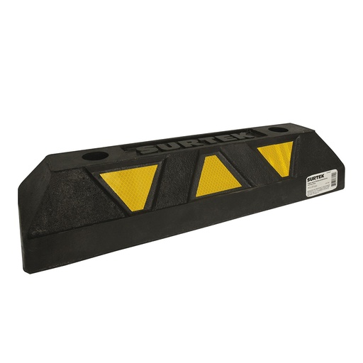 [137459] Tope de estacionamiento con triángulos reflejantes de 54 x 16 x 11 cm Surtek