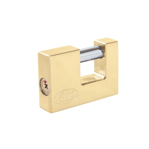 [L22C80TLBB] Candado de acero para cortina metálica 80 mm, latón brillante, llave tetra Lock
