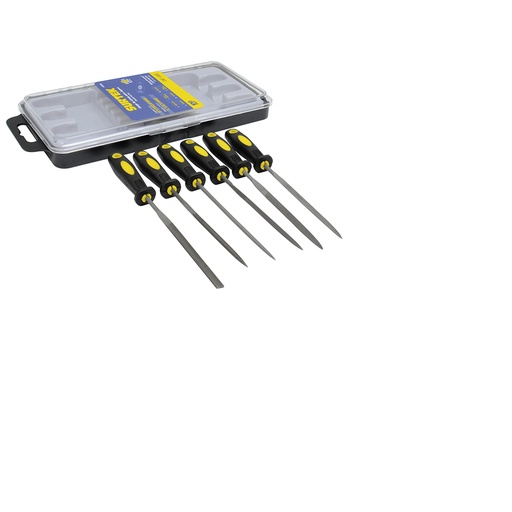 [120386] Juego de limas combinadas con mango bimaterial para joyero, 6 piezas Surtek