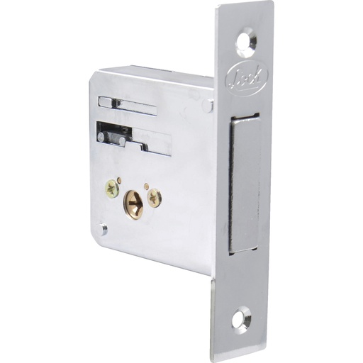 [10CE] Cerrojo para embutir auxiliar, función doble, níquel satinado, llave tetra, en caja Lock