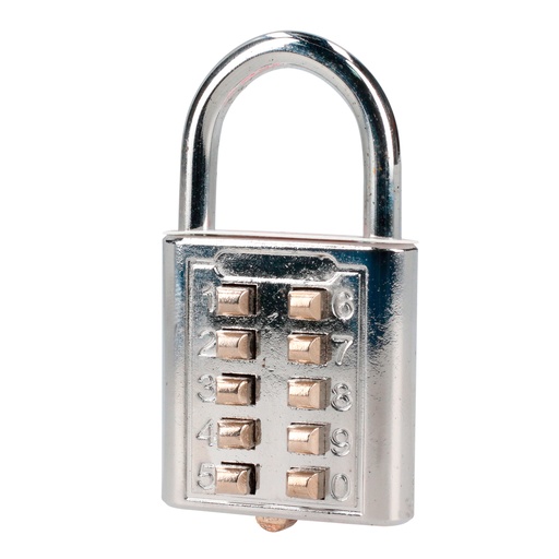 [C27C40] Candado de combinación, cromo brillante, 40 mm Lock