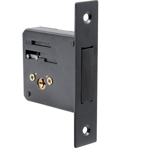 [11CE] Cerrojo para embutir auxiliar, función doble, latón antiguo, llave tetra, en caja Lock