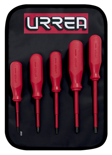 [9700C] Juego de destornilladores rojos 1000 V, combinados, 5 piezas Urrea