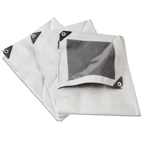[LR6X12B] Lona de polietileno reforzada color blanco, 6 x 12 m Surtek