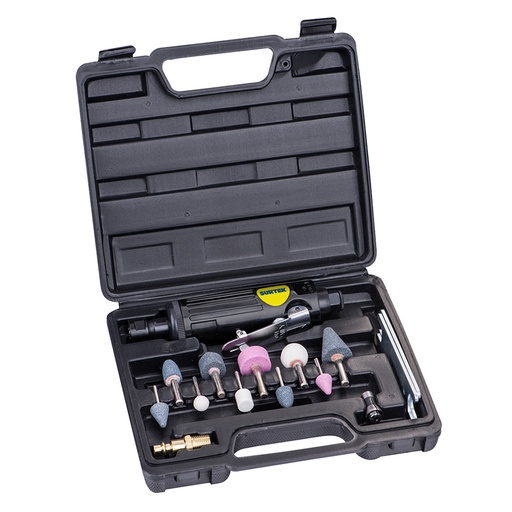 [MTN414K] Juego de moto-tool neumático recto con accesorios, 15 piezas Surtek