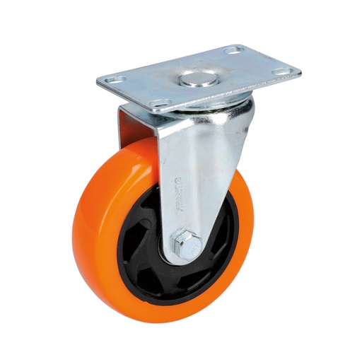 [RV5G] Rodaja de PVC naranja giratoria 2" Surtek